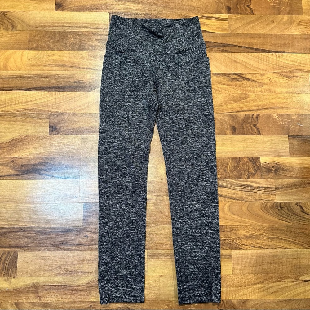Athleta Delancey Houndstooth Tight Black SIZE XXS Leggings Pants Pockets